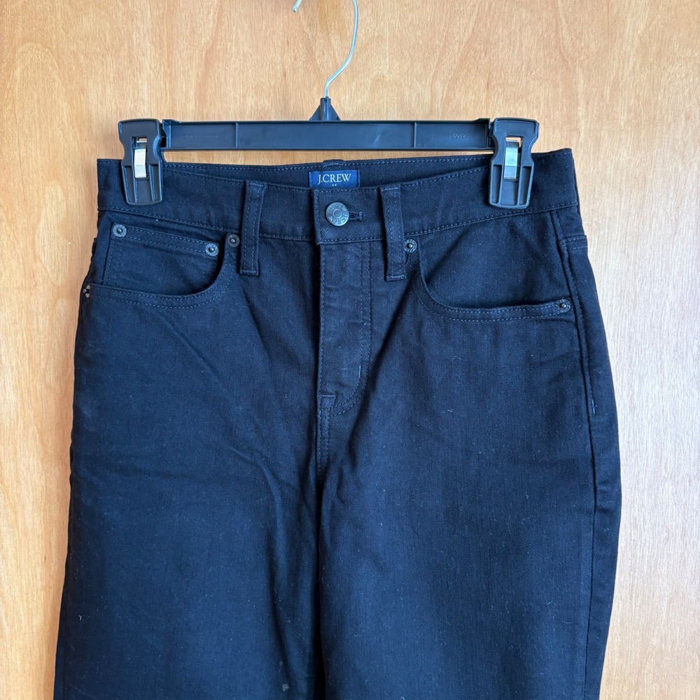 J.Crew Essential Straight‎ Jeans Womens 27 Black High Rise Cropped Denim - Picture 5 of 10